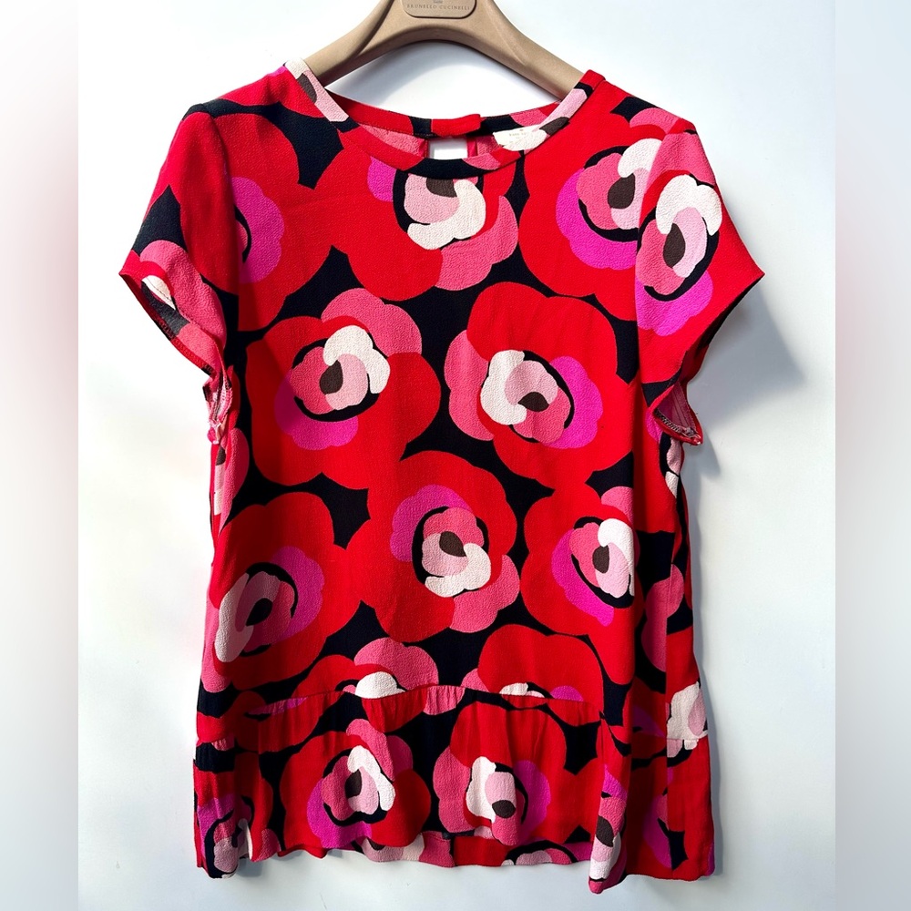 Kate Spade Top, Deco Rose Floral, altered to size 6